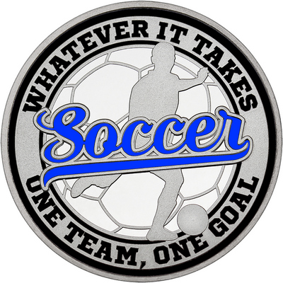 Royal Blue "Soccer" with Black Outer Circular Borders